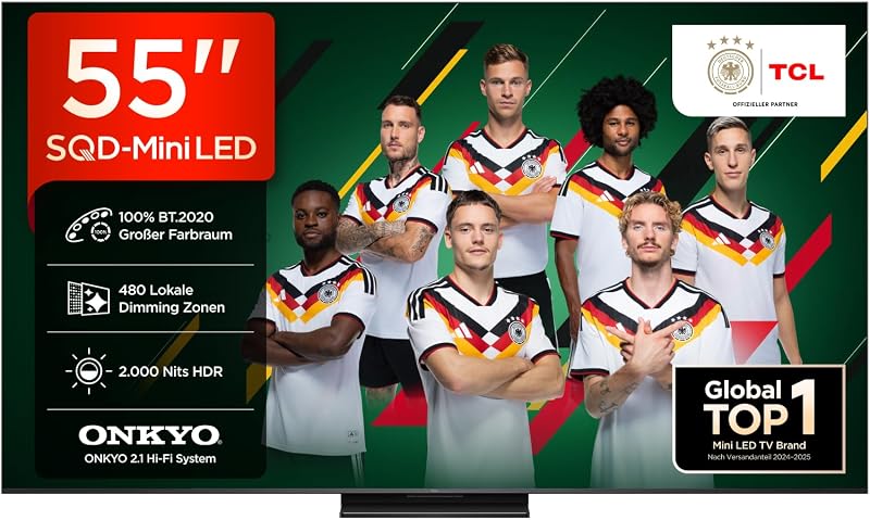 55Q7D Pro SQD-Mini LED 55 Zoll Fernseher, 4K Smart TV, Google TV