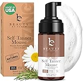 Self Tanner Mousse - USA Made with Natural & Organic Ingredients, Self Tanning Mousse for Fake Tan, Sunless Tanner for Pale Skin, Clear & Non Toxic Tanning Foam for Streak Free Finish, No Orange Color