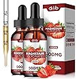 (2 Pack) Magnesium Glycinate Supplement, Liquid Magnesium Glycinate Liquid Drops 500mg-Support Stress Relief, Relaxation, Mood, Sleep, Bone & Muscle-4 Fl Oz, Vegan, Strawberry Flavor