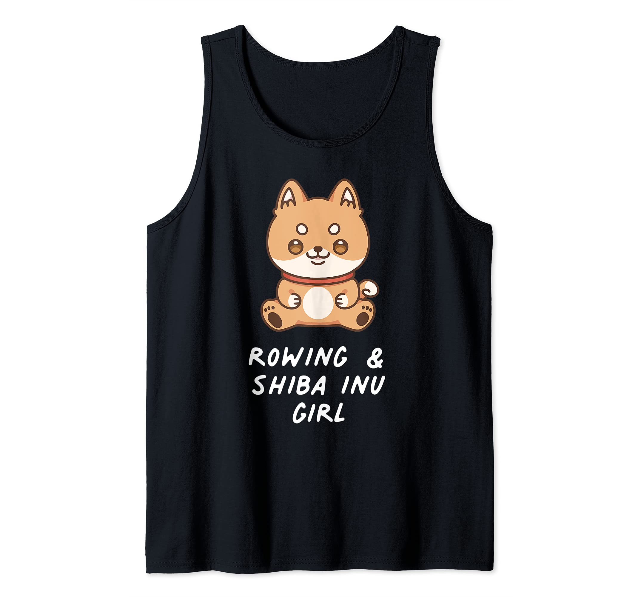 Rowing & Shiba Inu Girl Funny Kawaii Sports Japanese Dog Tank Top