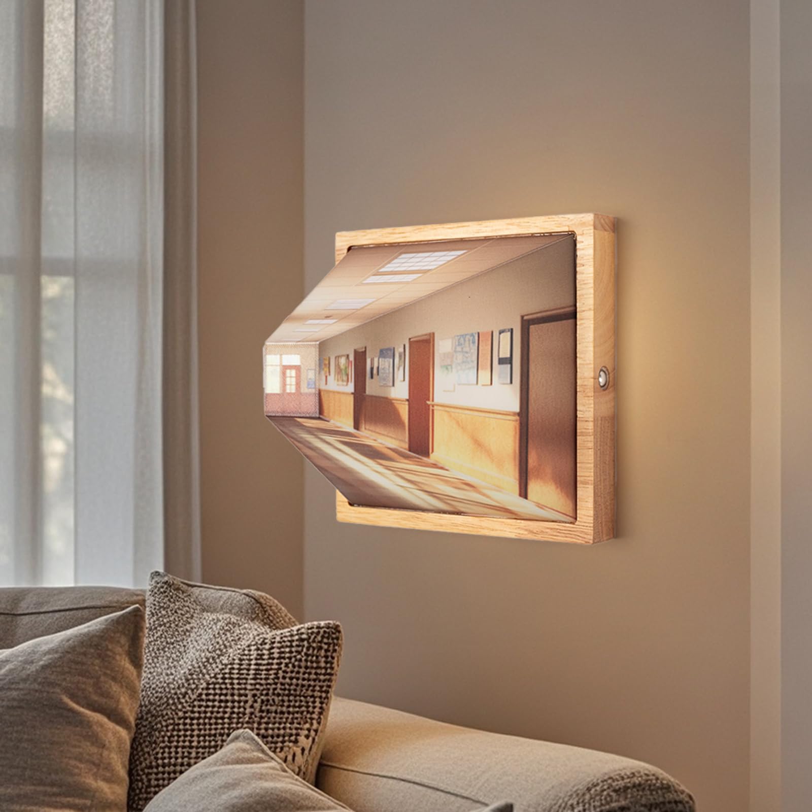 Photo 1 of CYDSXYD Naked Eye 3D Wall Sconce, USB Rechargeable Wall Mounted Light, Decor Night Three Color Adjustable, Indoor Wireless Lights for Bedroom Living Room Offices (Classrooms)