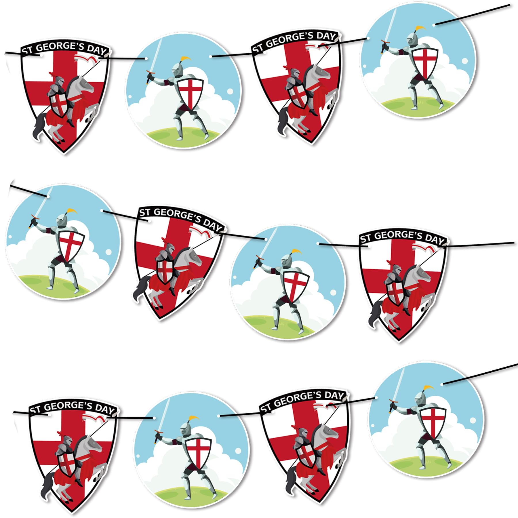 St George's Day Bunting Party Decorations Happy St. George's Day Banner for England National Day Patriotic Themed Party Decor — image 1