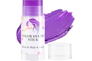 HULYHDP Temporary Hair Color Stick, Sweatproof Waterproof Hair Chalk, Non-Sticky Washable Face & Body Paint Pen for Cosplay, 