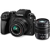 Panasonic Lumix G7 4K Digital Mirrorless Camera Bundle with Lumix G Vario 14-42mm and 45-150mm Lenses, 16MP, 3-Inch Touch LCD