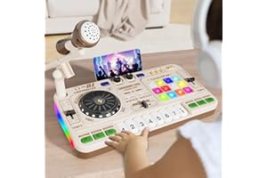 BLF FUN Toddler DJ Mixer Age 3 4 5 6, Electronic Musical DJ Toy Sets for Kids with Lights, Songs, Sound Effects, Microphone, Toddler Musical Toys, Birthday Gifts for Boys Girls Age 3+