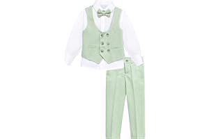 Lilax Boys’ Formal Suit Set, Boys Wedding Ring Bearer Outfit for Kids, Dresswear 4 Piece Suit Set