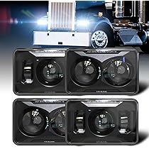 thumbnail image 2 of 4"X6" LED Headlights Headlamp For Kenworth T400 T800 T600 W900L W900B Classic 12 2 of 11