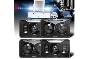 DOT Approved 4X6 Inch LED Headlights 120W High Low Beam Compatible with Kenworth T800 T600 Peterbilt 379 Feightliner Oldsmo-b