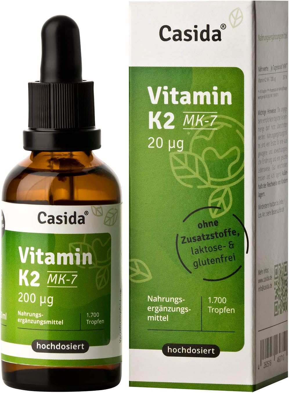 Casida® Vitamin K2 Tropfen Hochdosierte, flüssige Vitamin K2 Tropfen