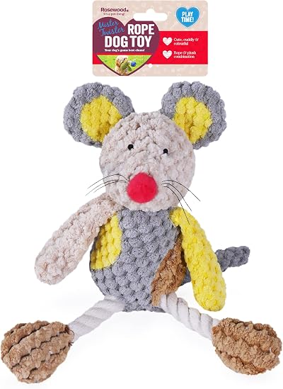 Rosewood Molly Mouse Dog Toy - Soft Squeaky Plush for Small Dogs Puppies