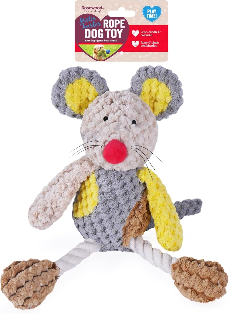 Rosewood Molly Mouse Dog Toy - Soft Squeaky Plush for Small Dogs Puppies