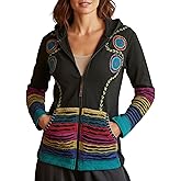 Agan Traders 2026 Boho Zip Up Jackets for Women - Tie Dye Patched Distressed Lightweight Women's Hoodie Sweatshirts