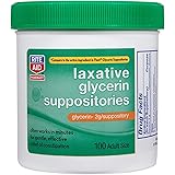 Rite Aid Laxative Glycerin Suppositories, 2 g - 100 Count Adult Size | Constipation Relief | Works in Minutes for Gentle Effe