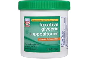Rite Aid Laxative Glycerin Suppositories, 2 g - 100 Count Adult Size | Constipation Relief | Works in Minutes for Gentle Effective Relief of Constipation | Hyperosmotic Laxative Suppository