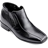 Calden Men's Invisible Height Increasing Elevator Shoes - Black Premium Leather Zipper Dress Boots - 3.2 Inches Taller - K99805 - Size 10 D(M) US