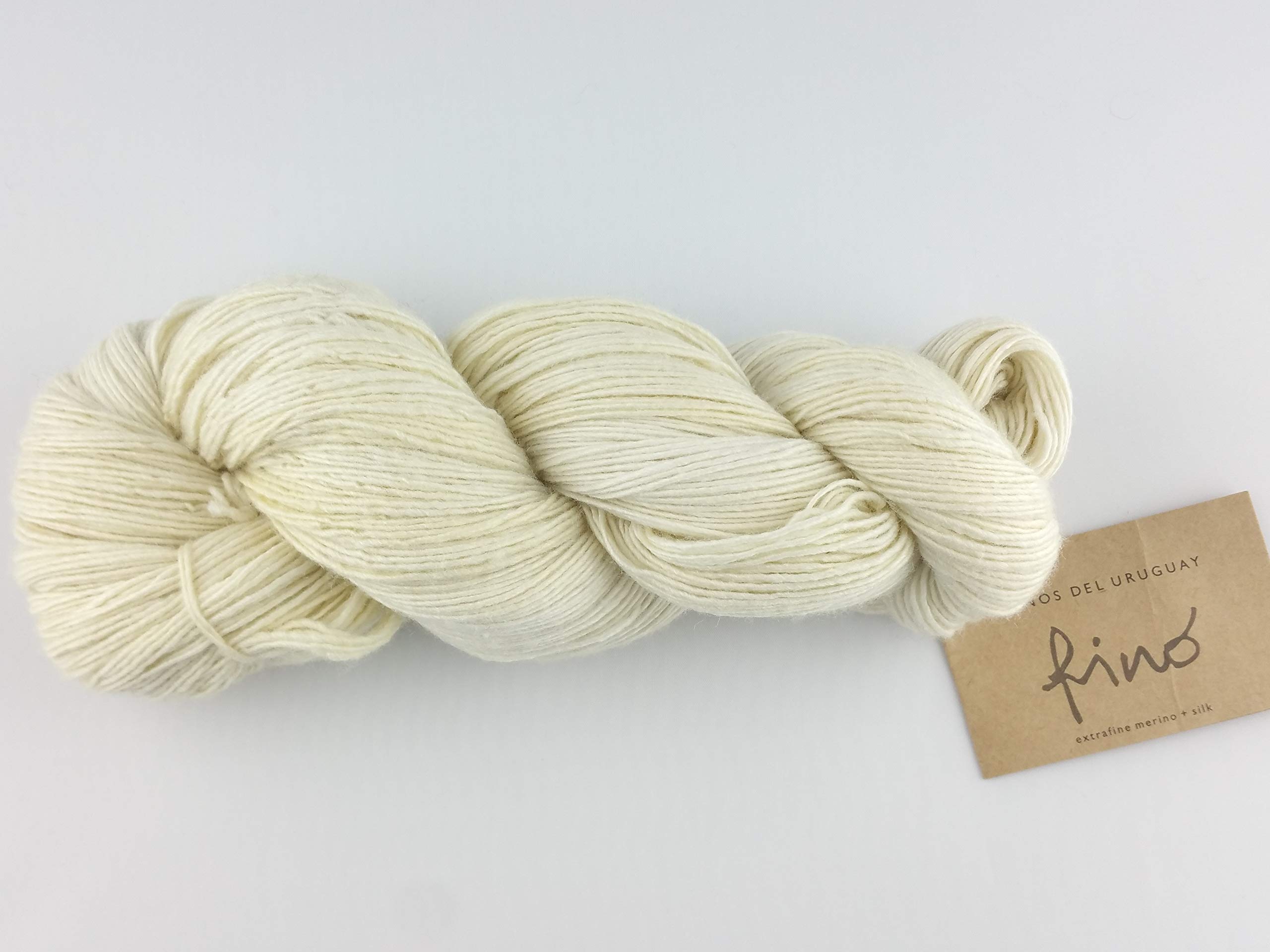 Manos Del Uruguay Silk Blend Fino 414 Ivory Letter Opener, 100g, Merino Silk Hand Dyed Yarn