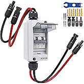 HCOVTXR Solar Panel Disconnect Switch 30A 1000V DC PV Disconnect Switch with Solar Cable, IP65 Outdoor Solar Circuit Breaker for Solar Panels Home Battery Systems(30A 1000V)