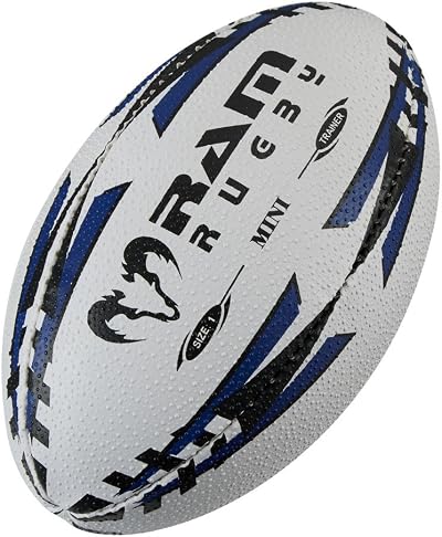 Ram Rugby Mini Rugby Ball Size 1 Air Filled or Softee Red or Blue
