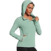 PINSPARK Women's UPF 50+ Sun Protection Hoodie Jacket Lightweight Full Zip Athletic Jacket Long Sleeve Shirt with Pockets