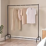 Vivo Technologies 5ft Heavy Duty Metal Clothes Rail with Wheels Black view 4