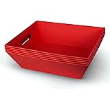 [5PK] Large Red Baskets For Gifts Empty To