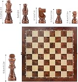 Jsdoin 3 in 1 Chess Set 15.3x15.3 in Wooden Travel Folding Kit view 3