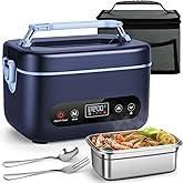THZDMI 1.2L Cordless Electric Lunch Box – 20000mAh Rechargeable Portable Food Warmer with 5-Sided Heating, Auto Temperature Control, Leakproof & BPA-Free – Perfect for Office, Truck, Outdoors Blue