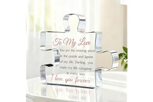I Love You Gifts for Her, Him - To My Love Acrylic Block Paperweights Miss You Love You Gifts for Men, Women -Romantic Weddin