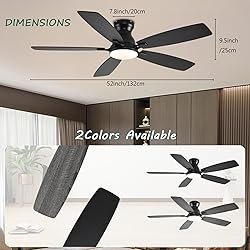 NKPU 52inch Flush Mount Ceiling Fans with Lights