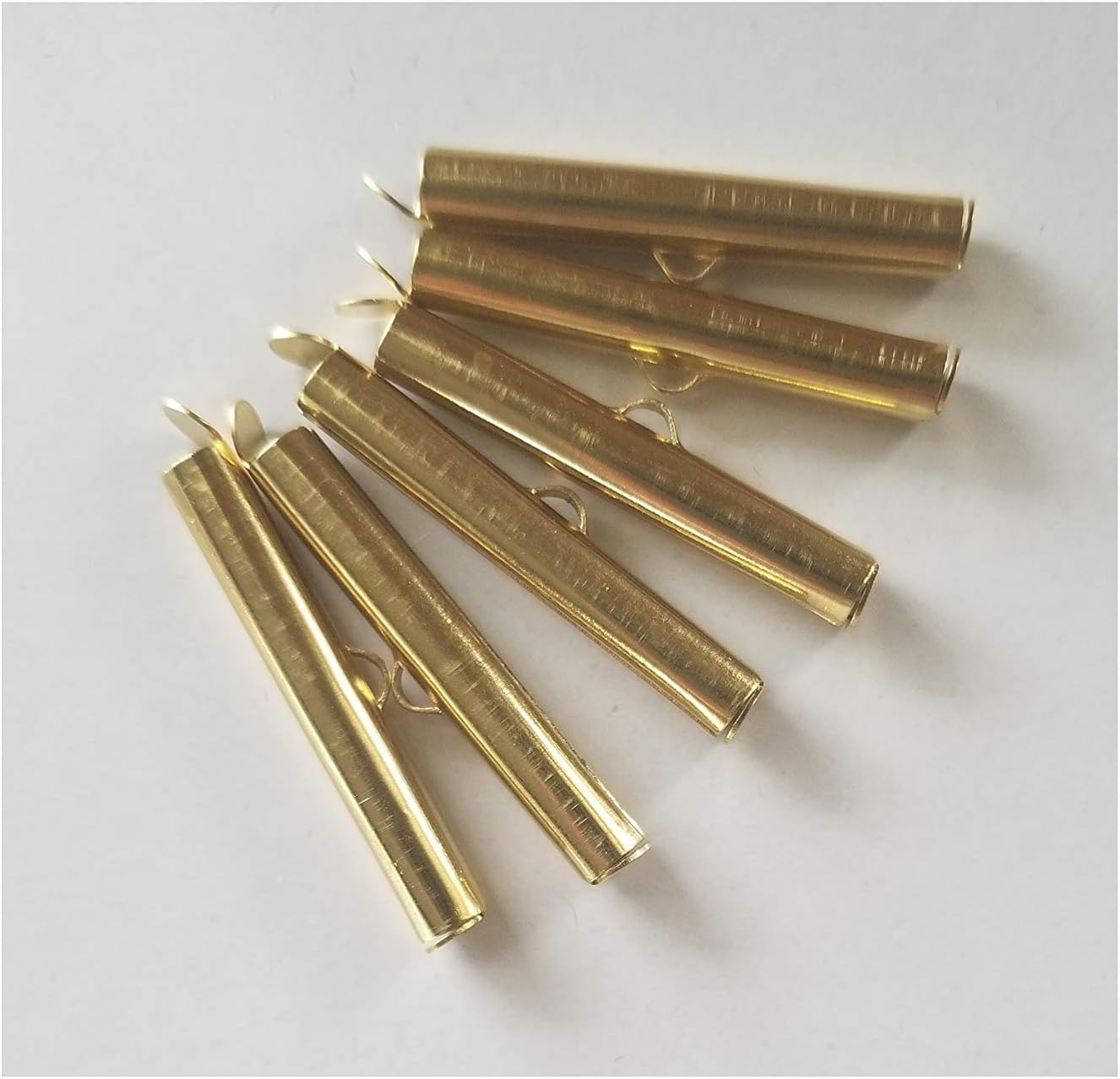 10pcs Tube Clasps for Loom Jewelry Brass Slide On Tube Connector Bracelet Necklace Antique Gold 30x4mm