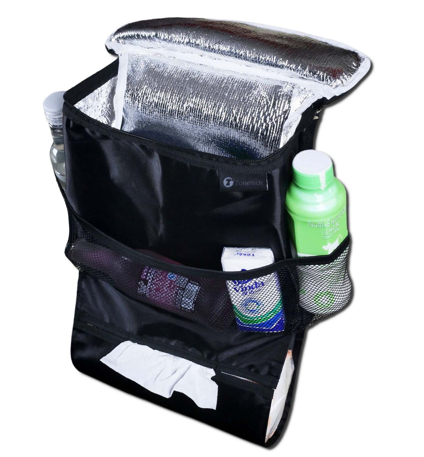 Zone Tech Car Travel Back Seat Organizer Insulated Food/Drink Thermos