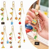 CraftyDream 558 Pcs Teacher Keychain Making Kit DIY Christmas Teacher Gift | Cute Teacher Charm Letter Beads, Christmas Teacher Crafts, Pencil Apple Ruler Charms, DIY Bag Jewelry, Appreciation Gifts