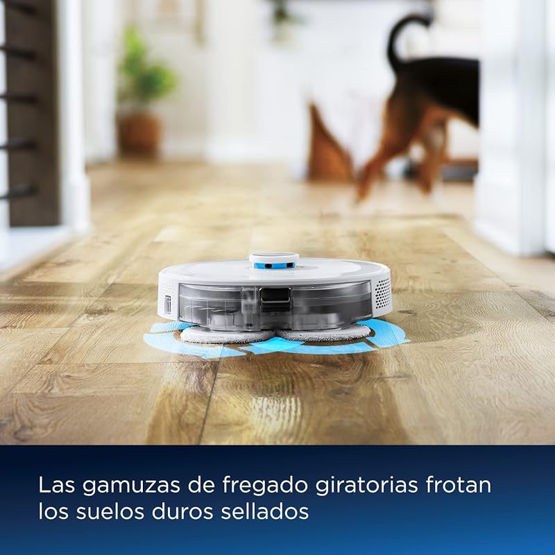 Bissell spinwave r5 | aspirador de pó robô para esfregar o chão | navegação com lidar | detecção de carpetes e tapetes | sucção poderosa até 2.000pa | sem cabos | 61db | branco | 3475n