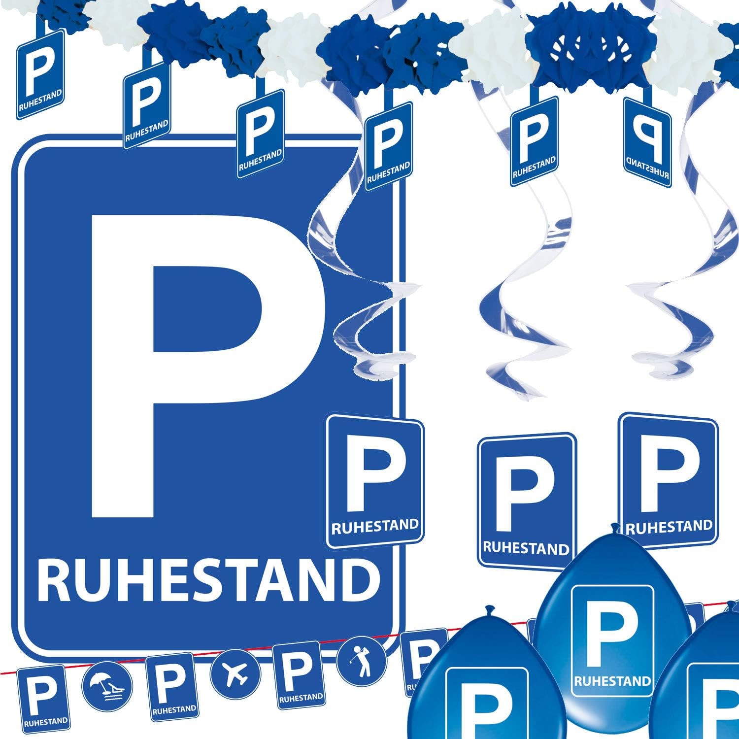 Folat - Retirement Balloons 'Ruhestand' - Blue - 8 pieces - Image 4