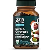 Gaia Herbs Respiratory Mushroom Blend - Immune Support Herbal Supplement to Help Maintain Overall Lung and Respiratory Health - WIth Reishi and Cordyceps* Mushrooms - 40 Vegan Capsules (40-Day Supply)