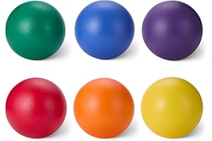 �鶹�� Basics Foam Dodgeballs with Mesh Storage Bag, 15.2 cm Diameter, 6-Pack, for Indoor Outdoor Games, PE Class, Playground