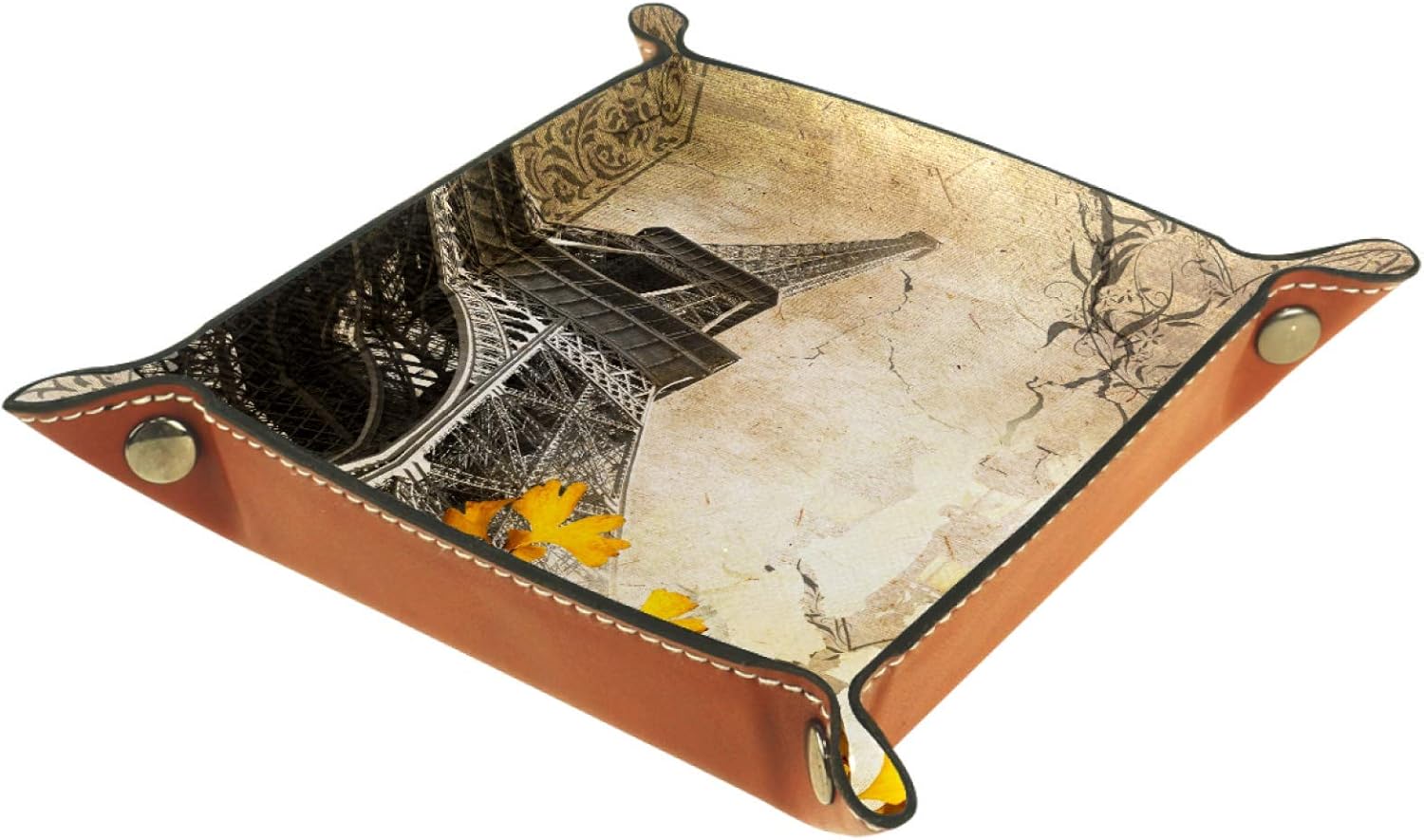 Kleine Aufbewahrungsbox,Herren-Valet-Tablett,Weinlese Paris Eiffelturm