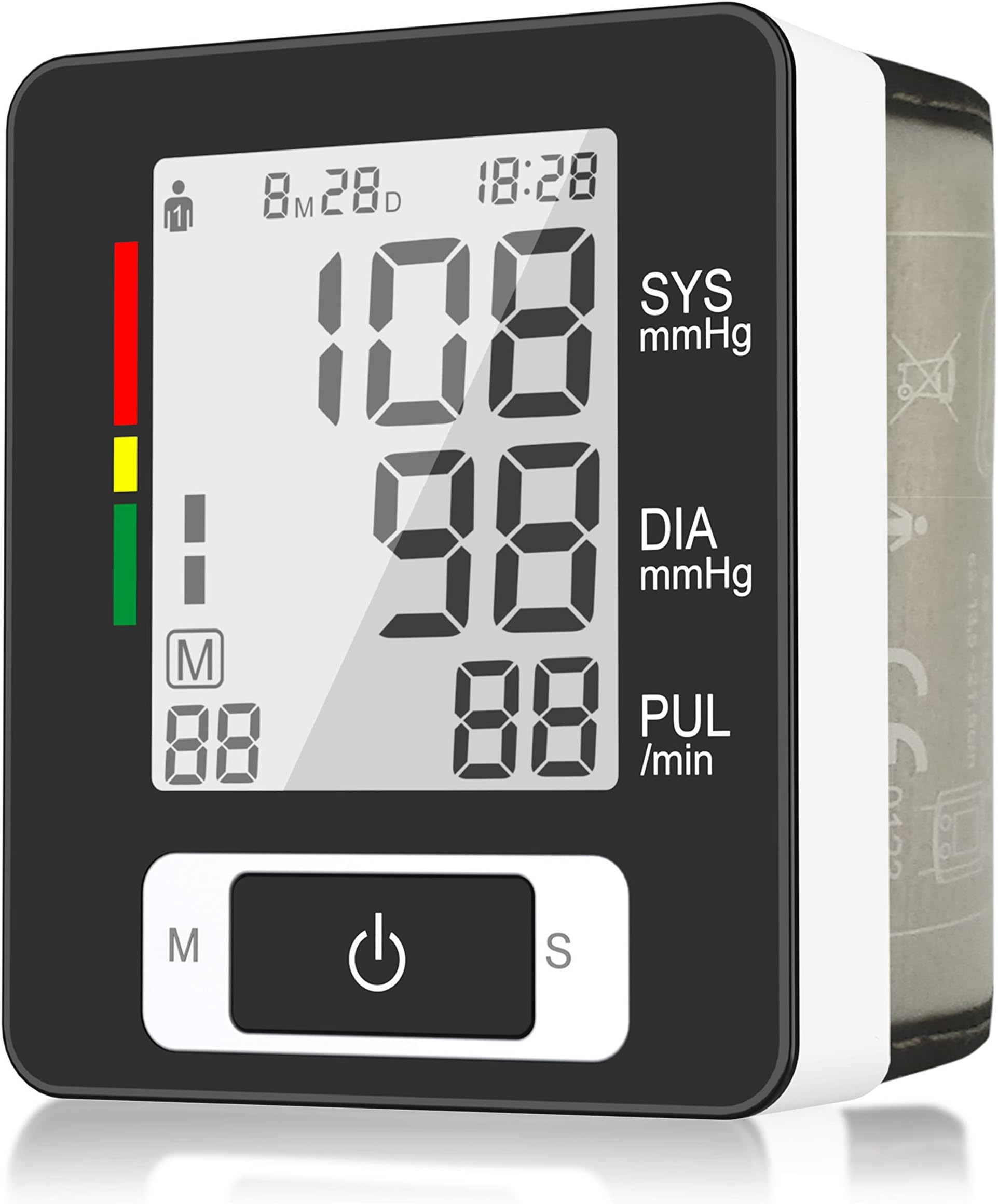 BESTHING Digital Wrist Blood Pressure Monitor, 90 Readings Memory Function, 2-User, LCD Large Screen, Accurate Fast Reading, Adjustable Cuff for Health Monitoring- FDA Approved