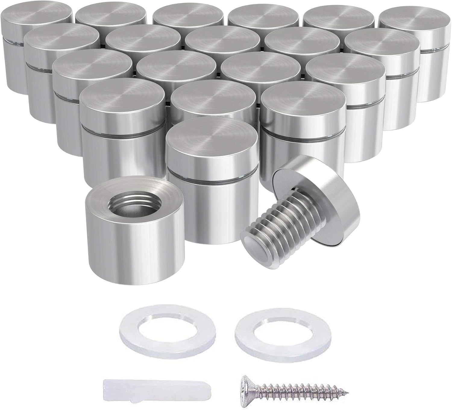 LuckIn Wall Standoffs Mounts, Glass Sign Standoffs Stainless Steel 3/4