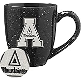 Rico Industries NCAA Appalachian State Mountaineers Standard Black 16 oz Team Color Laser Engraved Speckled Ceramic Coffee Mug