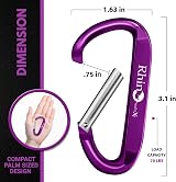 Rhino Produxs Lightweight Snap Carabiner Clips with Keyrings 8pcs D Ring view 2
