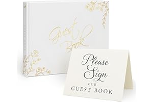 Only Zest Modern Guest Book for Wedding Reception, Baby Shower, Birthday Party – Polaroid Guest Book, Blank Pages for Sign in, Photo Album White