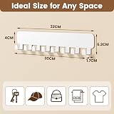 pickpiff White Wall Key Holder 8 Hooks Adhesive No Drill Rust-Resistant view 7