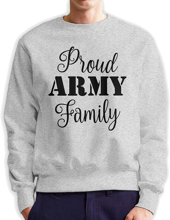 Us Army Proud Family Men Crew Neck Hoodie Soft Long Sleeve Crewneck 