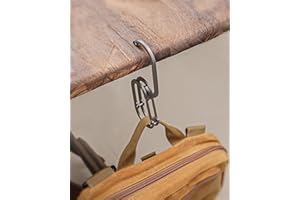 sayram ST6 Titanium Purse Hook for Table, Carabiner Hook for Outdoor, Lightweight Titanium Purse Hanger for Desk, Backpack Carabiner Clip (Polished)