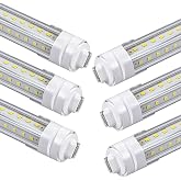 GOCuces 5000K T8 LED Tube Lights, F48T12 HO Fluorescent Replacement 6-Pack | R17d Base, 36W 3600LM, Actual Length 45.8 Inch, , Type‑B Ballast&amp;Starter Bypass, Dual Ended Power T8 LED Bulbs for Shop Sign