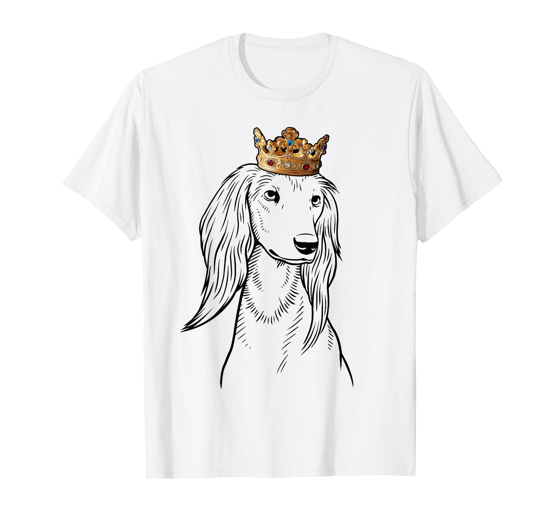 Saluki Dog Wearing Crown T-Shirt