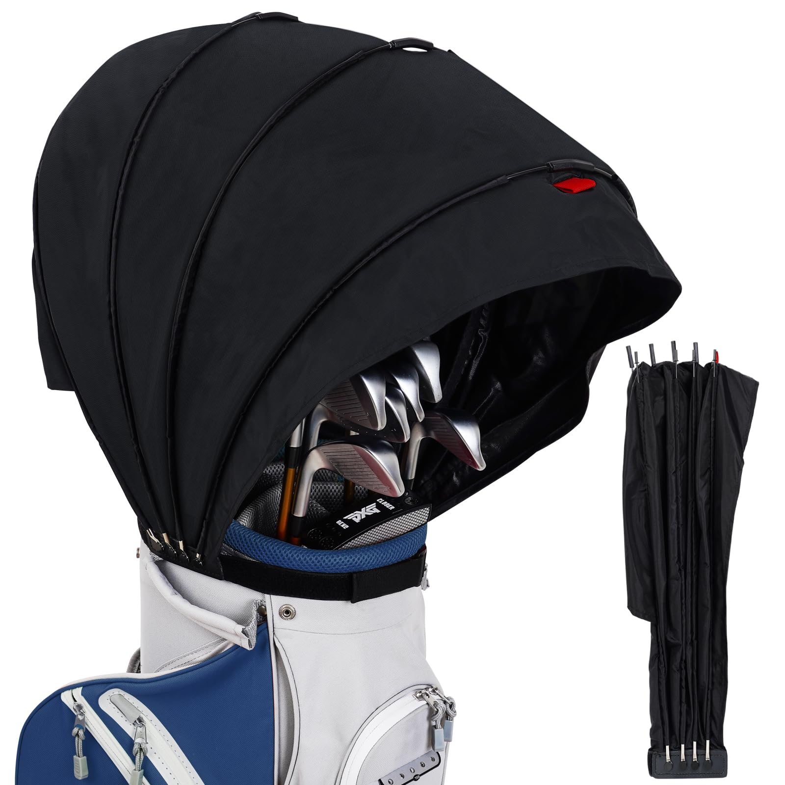 LZFAN Golf Bag Rain Cover, Golf Club Protector, Waterproof Rain and Dust Covers, Easy Access Golf Bag Rain Hood/Cover, Anti UV,Anti-Static,All Weather Protection, Garage Storage (Bracket Flip)