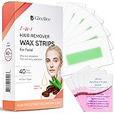 Gleebee Facial Wax Strips, Hair Removal Waxing Strips for Face, Applicable to the upper lip, cheek, chin and middle brow faci