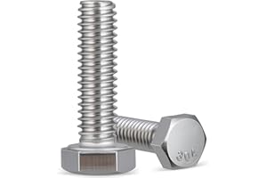 Krysay 25Pcs 5/16-18 x 1-1/4" Hex Head Screw Bolt,304 Stainless Steel 18-8,External Hex Drive,Fully Threaded.
